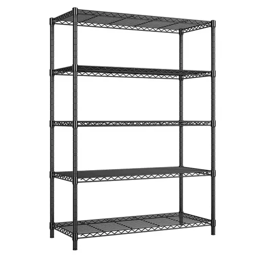 【Tool-Free/Easy for Women to Install】Lightweight Shelving in Pantry/Laundry/Bathroom,5-Tier Wire Shelving Unit,72‘’H Apartment Tool Storage Rack,Warehouse Shelving,Adjustable Wire Shelving for Kitchen,Commercial Shelving Unit,Essential for homemaker