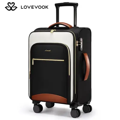 LOVEVOOK 22x14x9 Carry On Luggage Suitcases with 4 Wheels, TSA Approved Travel Rolling Suitcase, Color Blocking Suitcase With Waterproof Compartment,Airline Approved Suitcase with TSA Lock. TikTokShopBackToSchool