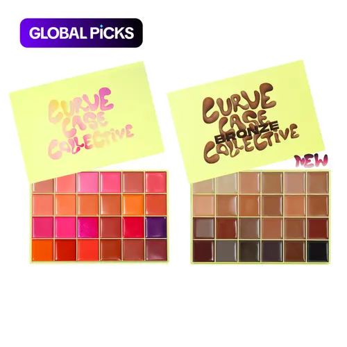 [Made By Mitchell] Curve Case Collective XL, 24-Shade All-in-One Cosmetic Cream Blush Palette, Cosmetics Products for Makeup, Soft, Sculpted, Glowy or Neon Looks #GLOBAL PICKS