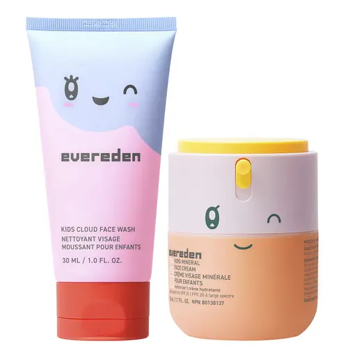 Evereden Kids Healthy Morning Duo | Face Wash + SPF Moisturizer | Dermatologist-Tested | Ages 3+