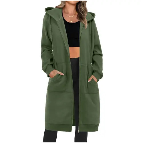 ZEAGOO Women's Zip Up Hoodies Oversized Fleece Long Tunic Sweatshirts Casual Long Sleeve 2025 Fall Hoodie Jacket Coat summerwins