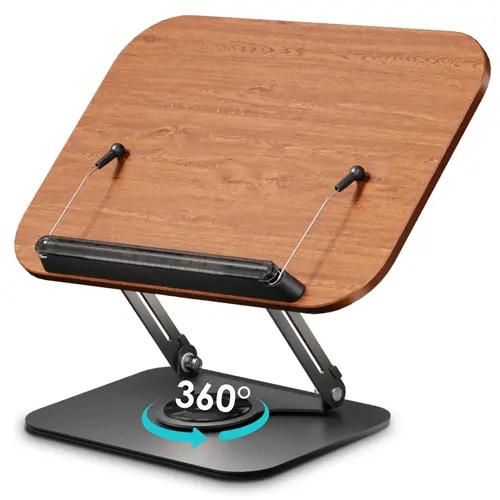 Viozon Unisex Adjustable Book Holder & Tablet Stand - 360° Rotating Base, Height & Angle Adjustable, Foldable Portable Office Accessory for School, Tabletop, Desktop, Kindle, Textbooks, Recipes