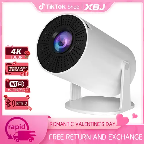 XBJ Diamond Projector - 24/5G WiFi, 360-Degree HD LED, 4K Decoding, Built-in Audio Speaker, Bluetooth, for Home Cinema, Bedroom, Outdoor Use, Game Viewing, Gifts for Him Holiday Present,sohochic