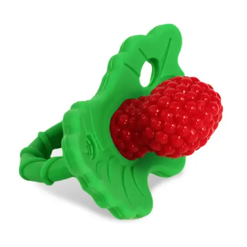 RaZbaby RaZberry Silicone Baby Teether Toy - Berrybumps Soothe Babies Sore Gums, BPA Free, Easy-to-Hold, Teething Relief Pacifier for Infants