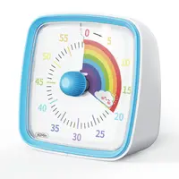 Yunbaoit 60-Minute Silent Visual Timer with Night Light, Rainbow Pattern and Bell - Plastic Kitchen Gadget with Time Function for Kids, Kitchen Use, Kitchen Gadgets Colorful Set Set Utensils