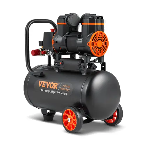 【toolupgrade】VEVOR 4.8 Gallon Air Compressor 1.2HP 2.2 CFM@90PSI Oil Free Air Compressor Tank & Max. 116PSI Pressure70 dB Ultra Quiet Compressor for Auto RepairTire InflationSpray PaintingWoodwork Nailing, Power Tool, Tools And Gadgets