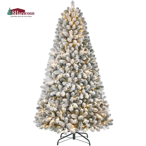 【On sale】SHareconn 4/6/7.5 FT Pre-Lit Twinkle Lights No Remote Control Foldable Hinged Branch Christmas Tree, Plug-Powered Floor-Mount Irregular Holiday Decor, PVC Tips