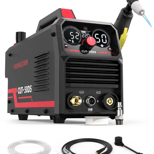 YESWELDER CUT-50DS-PRO 50Amp 110/220V Digital Display Plasma Cutter Full Kit with Adjustable Output, 2T/4T Function, 16/25" Max Cut - Tools and Gadgets, Work Tools for Construction