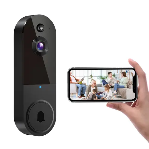Wireless Smart WiFi Video Doorbell Camera - 1080P, 2-Way Audio, AI Human Detection, 6 IR Low-Light View, Night Vision, Cloud Storage, Battery Powered, 2.4G WiFi Only, Easy Installation for Modern Home Outdoor Safety