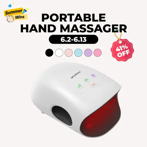 CINCOM Portable Hand Massager, Cordless, Advanced Airwave Technology, Customized Mode & Heating Function, Long-Lasting Battery Life, Auto-Off Feature, Perfect for Daily Relaxation, Comfort, White, Ideal Gift for Christmas & Birthday,dorm essentials,sohoch
