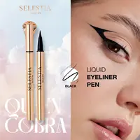 Liquid Eyeliner Pen Queen Cobra - Felt-Tip Smudge-Resistant Eyeliner - Black Liquid Liner - Smooth Precise Application 0.016 fl. oz.
