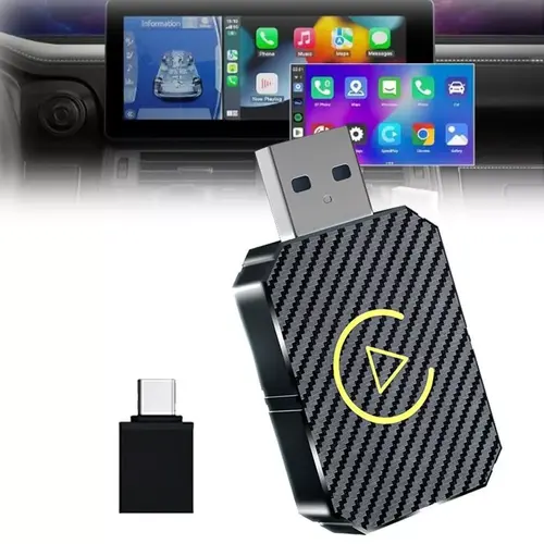 【Yurnlv】2 in 1 Wireless Apple CarPlay Adapter, for both Apple and Android,converts wired to wireless, suitable for factory wired CarPlay cars from 2016+ Vehicle Auto Automotive Steering Wheel