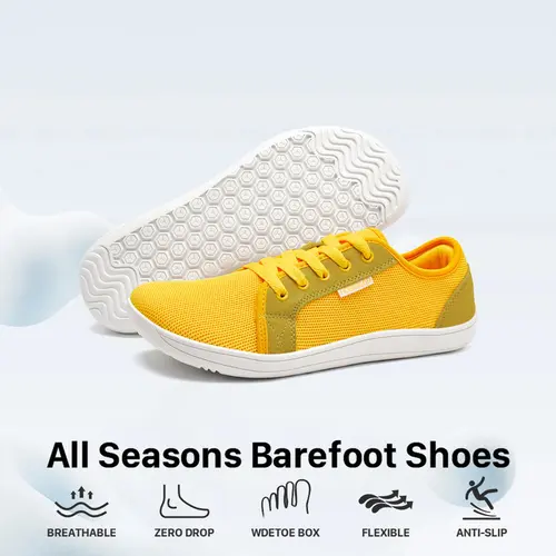 HOBIBEAR Men's & Women's Barefoot Hiking Shoes - Breathable Minimalist Knit Fabric Trainers, Wide Toe Box, 0-Drop Rubber Sole, Laces for Trail Running, Workouts, Breathable Outdoor Shoes,sohochic
