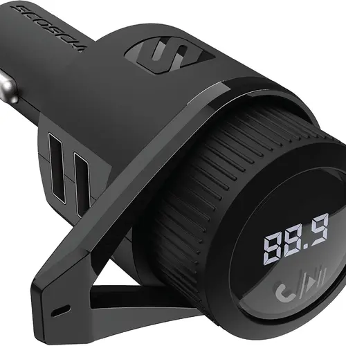 Scosche BTFreq Pro Bluetooth Hands-Free Car Kit - FM Transmitter, Dual USB-C & USB-A Ports for Rapid Charging, Wide Compatibility, Wireless Transmitter, Auto Accessories, Bluetooth Car Adapter, S9