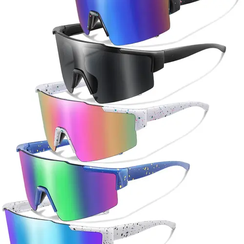 Unisex Sporty Mirror Lens Sunglasses, Outdoor Sports Eyewear for Cycling, Running, Fishing, Driving, Fashion Accessories for Outdoor Activities