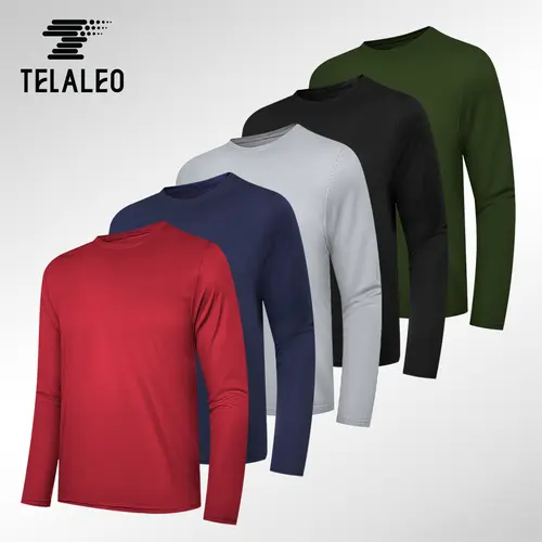 TELALEO 5 value pack Long Sleeve Shirts for Men Moisture Wicking UPF SPF Sun Protection Tee Shirts Workout T Shirts Casual dealsforyoudays outdoorfun