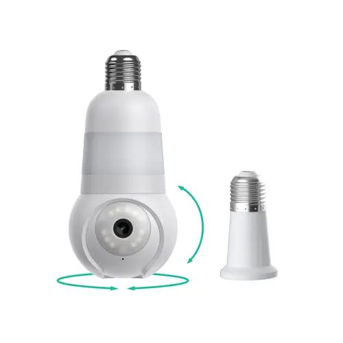 Luna Light Cam — 2K Light Bulb Security Camera, Next-Gen Descriptive AI Alerts, Indoor/Outdoor Surveillance Monitoring Camera for Home, 360° Pan/Tilt, Color Night Vision, Built-In LED & Spotlight, Easy Installation on Porch/Front Door, 2.4GHz/5GHz WiFi