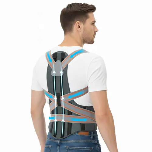 AULEXMED Breathable Adults' Posture Corrector Belt - Shoulder Back Aligner, Wearable Strap, Full Back Support Brace, Adjustable Straps, Ergonomic, Lightweight, 5 Sizes, Pre-Assembled, Prop 65 Safe, Hand Wash Only, Office Use [DealsForYouDays]