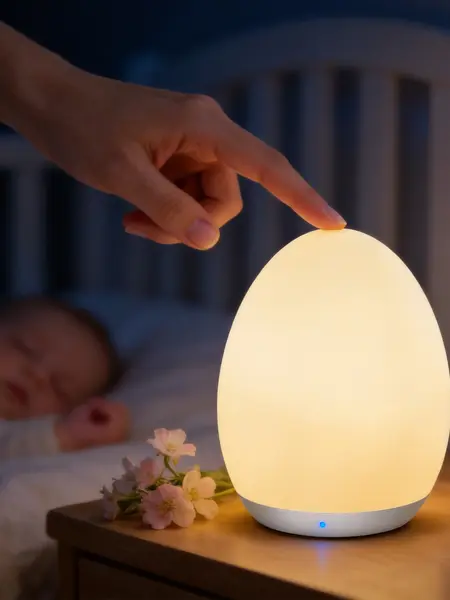 Portable Egg Nightlight for Bedroom - 7 RGB Colors + Stepless Dimming Touch Lamp, USB-C Rechargeable with Silicone Non-Slip Base, Nursery Safe Night Light for Baby，Colorful Lights for Bedroom & Camping | sohochic