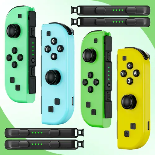 Wireless L/R Gaming Controllers for Nintendo Switch, Upgraded Dual Ergonomic Console Accessory with Vibration Motion Bluetooth, Portable for Family Video Games (Green/Yellow), Gaming Controller, Upgraded Dual Controllers,sohochic