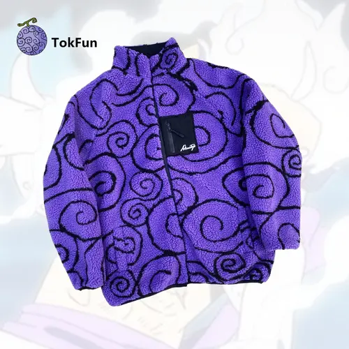 GOMU Gear Sherpa One Piece Double-Sided Anime Manga Winter Coat, Long Sleeve, Fleece, Comfortable Outerwear for Anime Fans,sohochic