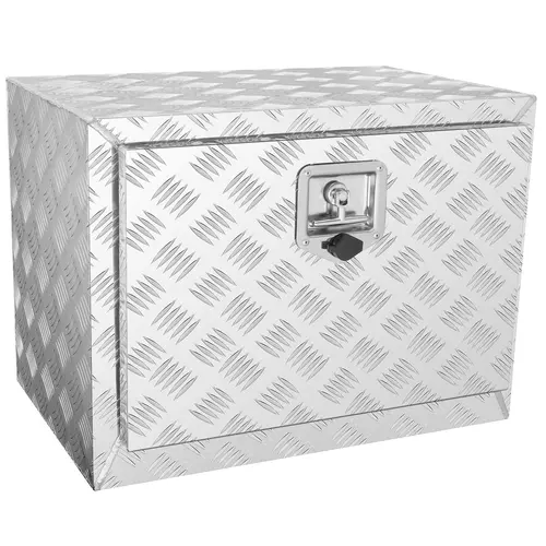 【toolupgrade】VEVOR Underbody Tool Organizer (24×14×16 inches), Heavy-Duty Aluminum Treaded Panels Reduce Damage, Lockable T-Handle Latch with Keys, Water Resistant Truck/Van/Trailer Storage