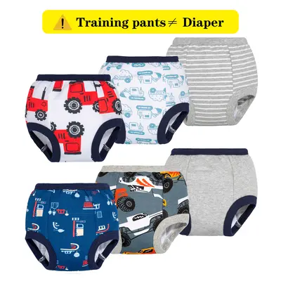 BIG ELEPHANT 6 Pack Toddler Potty Training Underwear , Lightly Absorbent  Reusable Training Pants for Boys Girls, Daytime Use, Back to School,sohochic