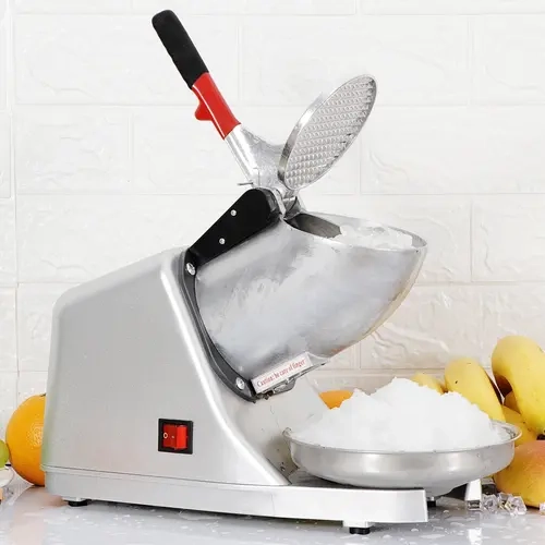 Electric Ice Shaver Machine - 300W Multi-Function Frozen Dessert Maker, 1400 runs/min Household Kitchen Appliance with Rustresist Blade, Waterproof Switch, All-Stainless Body Lasts, Silver Ice Crushers for Home Use, Cafes