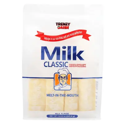 Milk Classic Rice Crackers - Korean Crisps & Puffed Snacks, Ready-to-Eat Baked Grain Treats with Original, Cheese, Banana Flavors, Food