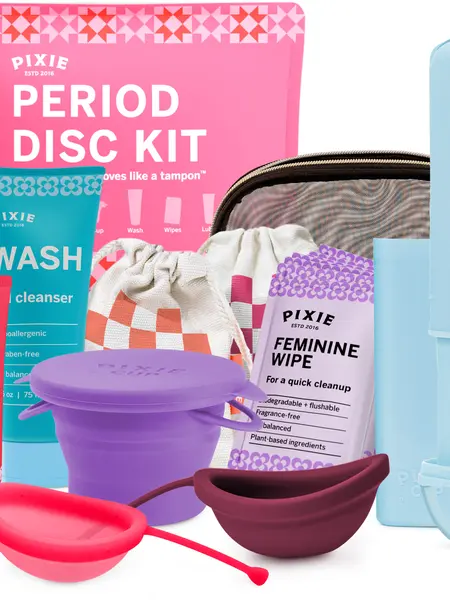 Pixie Menstrual Disc Kit for Feminine Care - Pixie Discs are Designed to Remove Like Tampons - 100% Medical-Grade Silicone - Best Period Disc Starter Kit - Proven to Become A Successful Disc User
