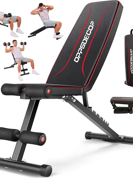 OPPSDECOR Weight Bench for Home Gym, ASTM-Certified 660LBS Fast Foldable Workout Bench for Home Gym, 8 Adjustable and 30in Extended Backrest for Bench Press Incline/Flat/Decline Dumbbell Exercise,sohochic