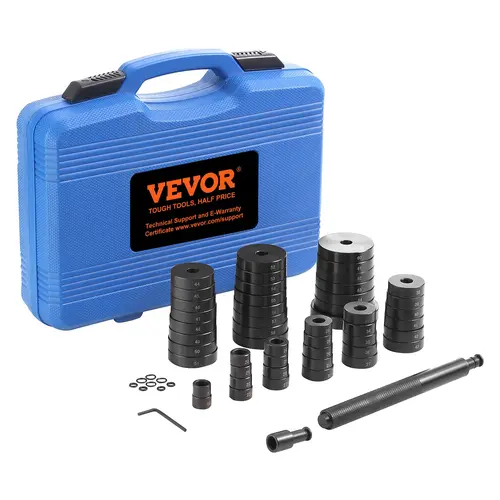 VEVOR 52PCS Custom Bushing Bearing & Seal Driver Set, Automotive Motorcycle Mechanic Tools, Transmission Wheel Axle Bearing Race Installer Remover, 18-65mm & 74mm Metric Discs, Bush Puller Press Replacement Kit for Cars, Fathers, Suv,toolupgrade