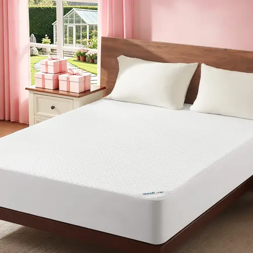 【BEDLORE】Waterproof Fitted Sheet Mattress Protector, Soft Breathable Fabric with 4-Grid Pattern, Stretch Pockets for 6–18 Inch Mattresses, Perfect for Bedroom & Daily Sleep HomeEssentials HomeEssentials
