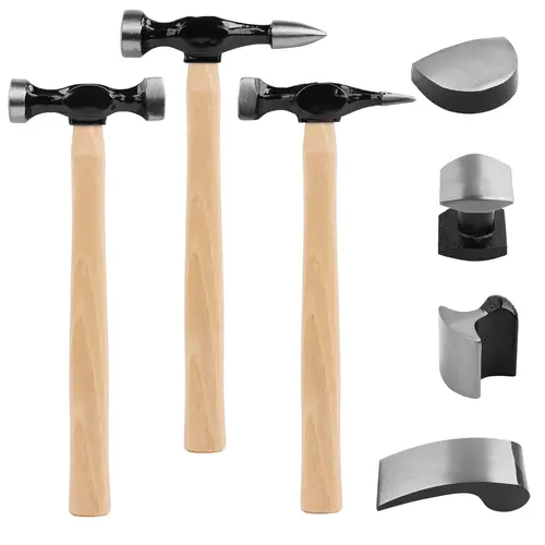 SWANLAKE 7-Piece Car Repair Set, Auto Body Precision Tools with Carbon Steel Hammer Heads