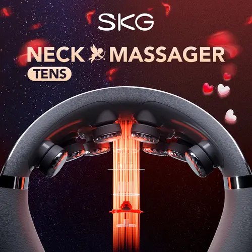 SKG Neck Massager with Heat, 9D Portable Deep Tissue Neck Massager, Cordless Electric Cervical Massager Gifts for Men and Women, SKG Power Neck Massager,sohochic