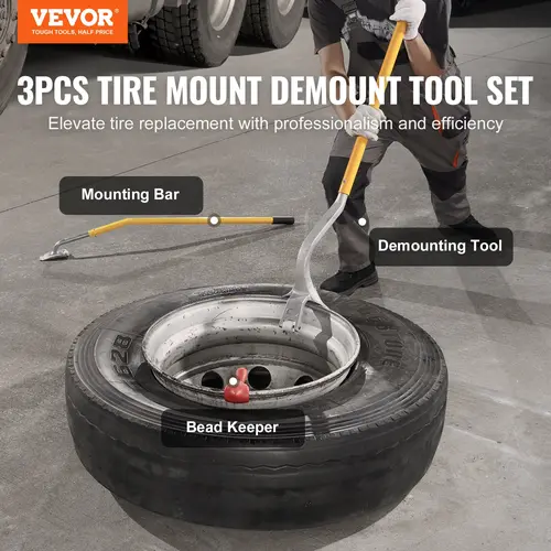 【toolupgrade】VEVOR Truck Tire Changer Mount Demount 22.5-24.5 in Radial Bias Ply/Tubeless Tire, Tire Repair Kit
