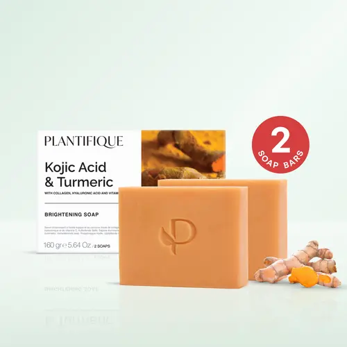 [PLANTIFIQUE Official Shop] Kojic Acid Daily Cleanser Gentle Soap - Turmeric, Papaya-Infused, Hyaluronic Acid Moisturizing Exfoliating Vegan Bar Soap for Radiant Smooth Skin Pack