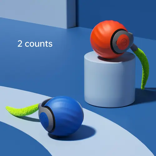 Petgravity 2-Pack Silicone Automatic Rolling Ball Cat Toy - Type-C Rechargeable Mini Ball Playful Interactive Chaser Kitty Teaser, Universal Size Pet Supply for Learning Through Play, Mini Ball Interactive Toys, Playful Interactive Toys