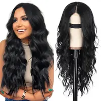 AISI HAIR Women's 26-Inch Long Wavy Middle Part Synthetic Wig - Lace Front, Lace Hairline, Heat Resistant, Glueless, Adjustable, for Daily Wear & Wedding, Summer Hairstyles,sohochic