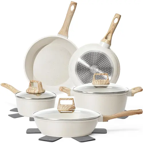 [New] SODAY 12pcs POTS and Pans Set,NonStick Granite Cookware Set Induction Cookware, Non-Toxic Healthy Non-Stick Kitchen Cooking Set,Kitchenware,stock up on specials,sohochic