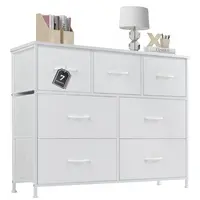 Sweetcrispy 7 Drawer Fabric Dresser with Wood Top and Steel Frame, Storage Tower Organizer for Bedroom, Closet and Home