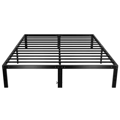 Sweetcrispy King Sized Bed Frame - 14-Inch Heavy Duty Metal Platform Furniture, Bed with Storage Underneath, Sturdy Steel Slat Support, No Box Spring Needed, Ideal for Apartment & Room Furniture, Apartment Furniture