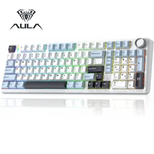 AULA F99 Pro Wireless Mechanical Keyboard, 99-Key Gasket Gaming Keyboard with Numpad & Knob, Tri-Mode BT 5.0/2.4GHz/USB-C, Hot-Swappable, Creamy Sound, RGB Backlit PBT Keycaps for PC/Mac