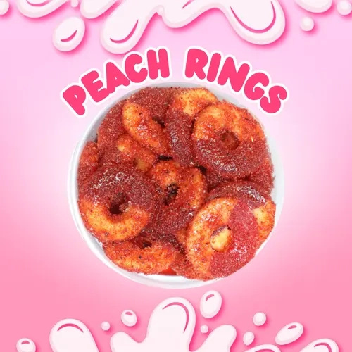 Peach Rings Enchilados 6oz & 8oz – Mexican Spicy Gummy Candy with Chamoy & Chili | Dulces Enchilados