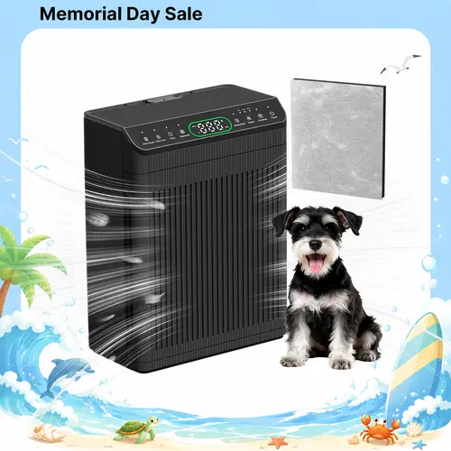 MORENTO 066 HEPA Air Purifier for Large Rooms (Up to 1,690 ft²) - Pet Mode, Aromatherapy, Real-Time PM2.5 Monitor for Wildfire Smoke, Removes Smoke, Pollen, Pet Dander, Room Decor-Friendly Household Appliance, Living Room, Timer, Antibacterial