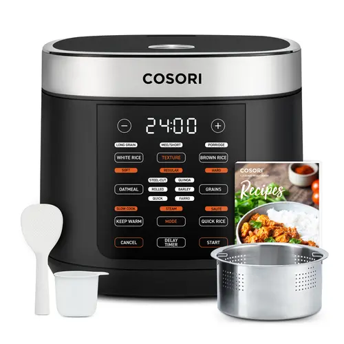 COSORI 18-in-1 5-Quart Multi Rice Cooker - Multifunction Appliance, Slow Cooker, Steamer, Porridge Maker, 24H Warmer, Fuzzy Logic, Nonstick Pot, Measuring Cup, 50 Recipes, 1-Pot Meals, Lazy Meals, SohoChic