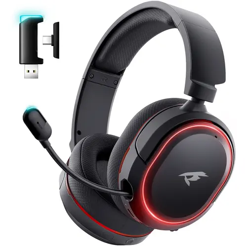 Picun G2 Wireless Gaming Headset , 7.1 Surround Precision Audio, 5ms Lagfree Play, Retractable Earbuds, Rechargeable ENC Microphone, for PC PS4 PS5,   Call of Duty/FPS Gamers, Triple Mode All Devices Compatible,Not for Xbox