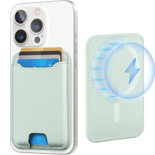 Magnetic Wallet Card Holder for IPhone Leather Magnetic Phone Wallet with Powerful Magnet, RFID Blocking, Fit 4 Cards Electronic Gadgets Camera Cellphone Smartphone Portable Durability Magnetic SummerWins