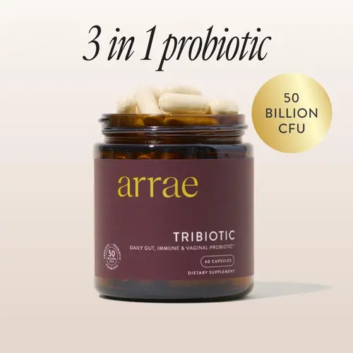 Arrae Tribiotic | 3-in-1 Prebiotic, Probiotic, & Postbiotic w/ Immunoglobulin|Natural Gut, Immune, Skin, & Women’s Health Supplement | 50 Billion CFU Healthcare Fitness Edible