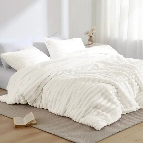 REGENCY HEIGHTS Ribbed Velvet-Microfiber Reverse Comforter Bed Set - Cozy, Lightweight, Super Soft, All-Season Fluffy Bedding Set,sohochic